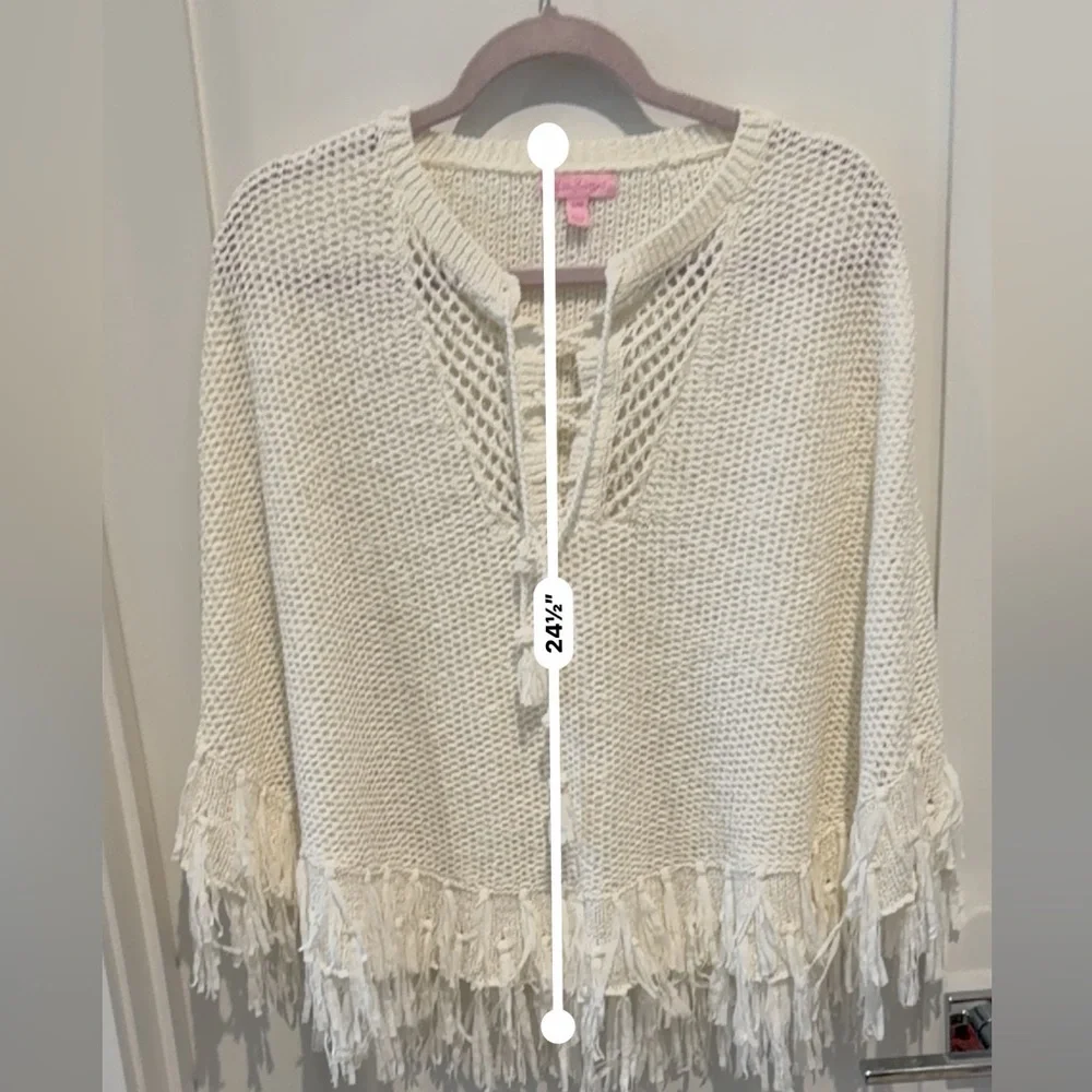 Lilly Pulitzer Val Sweater Poncho White S Elegant White Women's Sweater